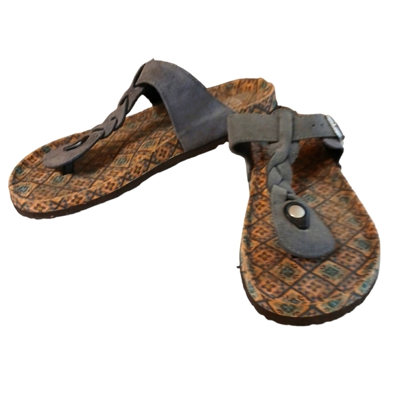 MUK LUKS Brown Marsha Thong Sandals Women's size 9.5-10 - Picture 1 of 8